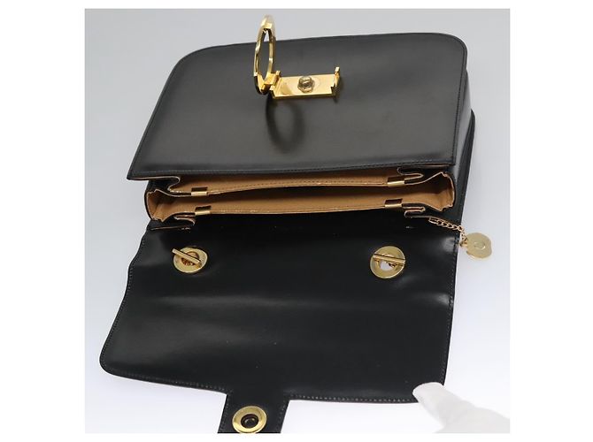 Céline Borsa a mano CELINE in pelle nera e oro Auth BD058V Nero D'oro - vista 9