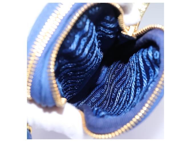 Borsa a Spalla PRADA in Nylon Blu Oro Auth KD114V D'oro - vista 10