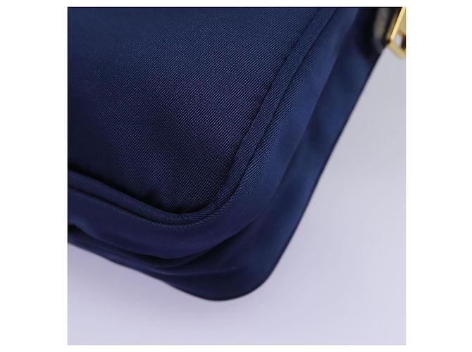 Borsa a Spalla PRADA in Nylon Blu Oro Auth KD114V D'oro - vista 14