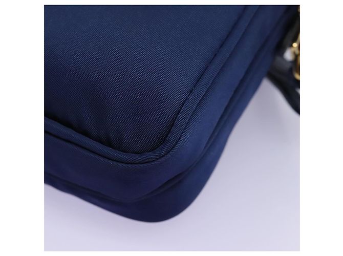 Borsa a Spalla PRADA in Nylon Blu Oro Auth KD114V D'oro - vista 16