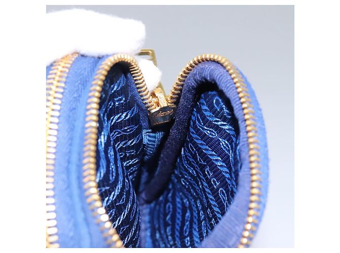Borsa a Spalla PRADA in Nylon Blu Oro Auth KD114V D'oro - vista 18