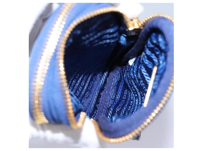 Borsa a Spalla PRADA in Nylon Blu Oro Auth KD114V D'oro - vista 22