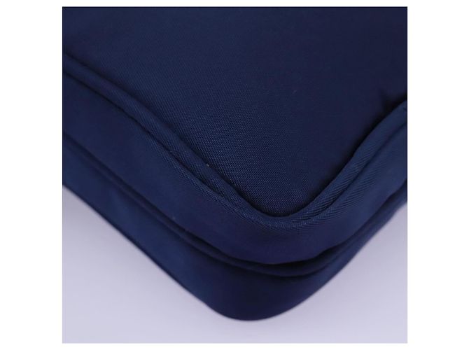 Borsa a Spalla PRADA in Nylon Blu Oro Auth KD114V D'oro - vista 7