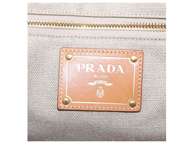 PRADA Canapa GM Borsa a mano in tela blu oro Auth EC334 D'oro - vista 17