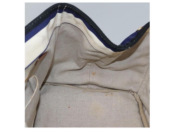 PRADA Canapa GM Borsa a mano in tela blu oro Auth EC334 D'oro - vista 19