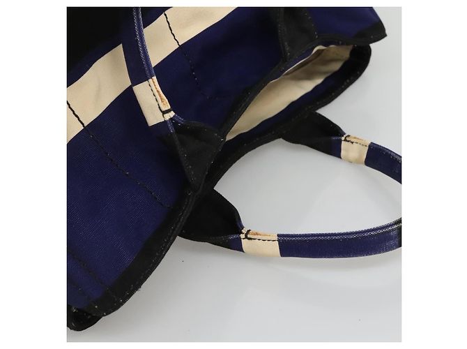 PRADA Canapa GM Borsa a mano in tela blu oro Auth EC334 D'oro - vista 6
