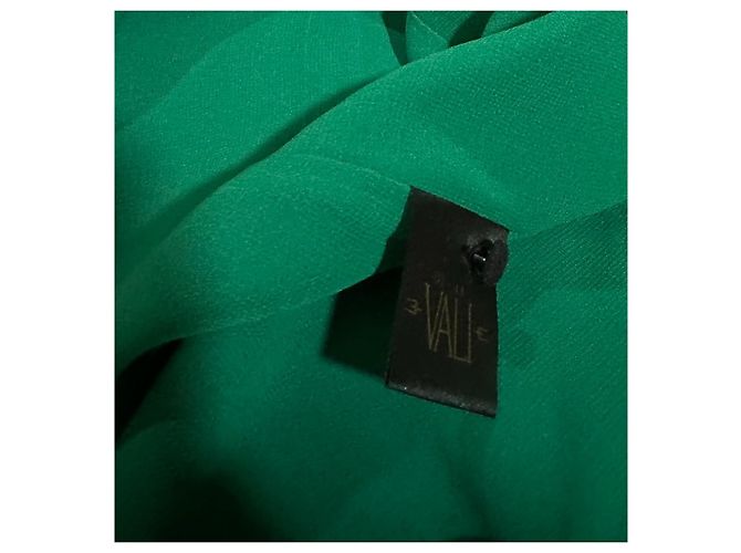 Autre Marque De La Vali Whiskey Seidenkleid Smaragdgrün Schwarz - Ansicht 8