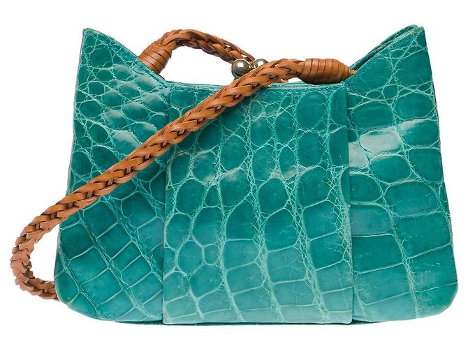 Autre Marque Borsa NON FIRMATA in Coccodrillo Verde - 102731 - vista 2
