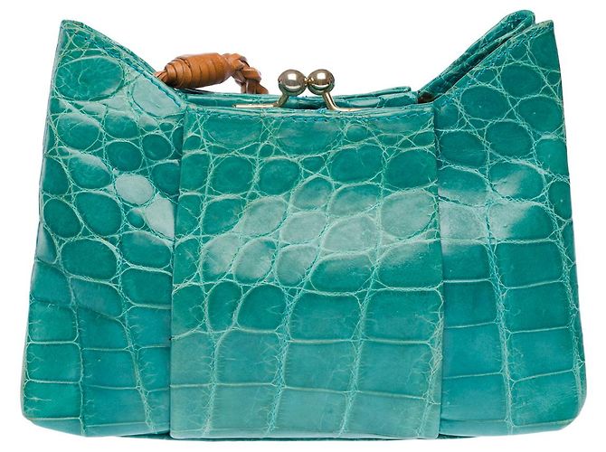 Autre Marque Borsa NON FIRMATA in Coccodrillo Verde - 102731 - vista 3