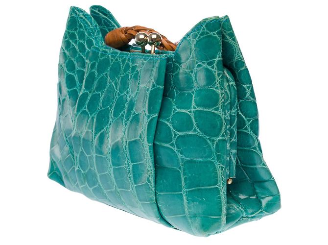 Autre Marque Borsa NON FIRMATA in Coccodrillo Verde - 102731 - vista 4