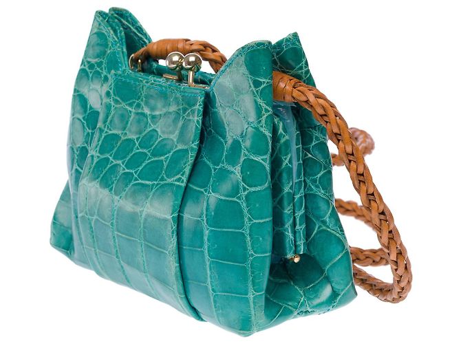 Autre Marque Borsa NON FIRMATA in Coccodrillo Verde - 102731 - vista 5