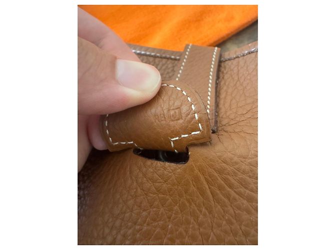 Borsa Hermès Evelyne in pelle marrone Cammello - vista 11