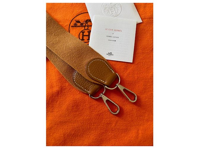 Borsa Hermès Evelyne in pelle marrone Cammello - vista 13
