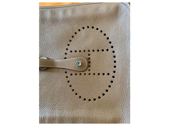 Borsa Hermès Evelyne in pelle marrone Cammello - vista 7