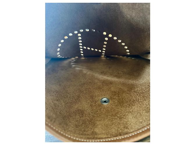 Borsa Hermès Evelyne in pelle marrone Cammello - vista 8