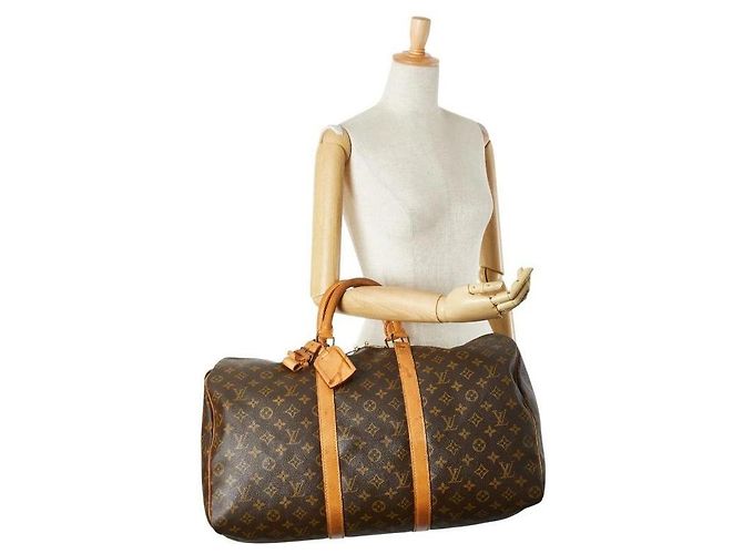 Borsa Boston Louis Vuitton Monogram Keepall 50 Marrone - vista 11