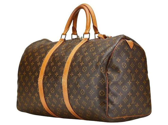 Borsa Boston Louis Vuitton Monogram Keepall 50 Marrone - vista 2