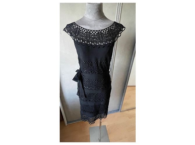 Vestido Dior de ganchillo de encaje negro - vista 2
