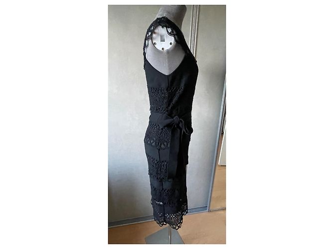 Vestido Dior de ganchillo de encaje negro - vista 4