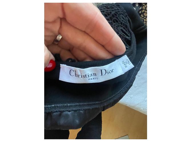 Vestido Dior de ganchillo de encaje negro - vista 7