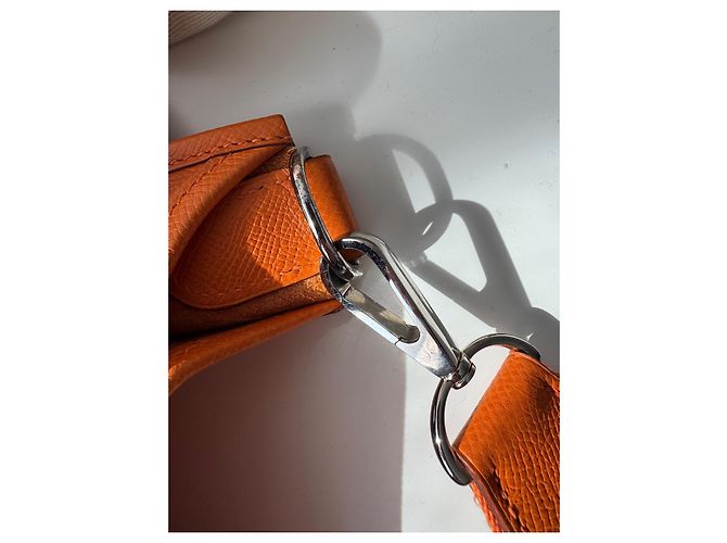 Borsa a mano Hermès Evelyne 31 Arancione in pelle - vista 11