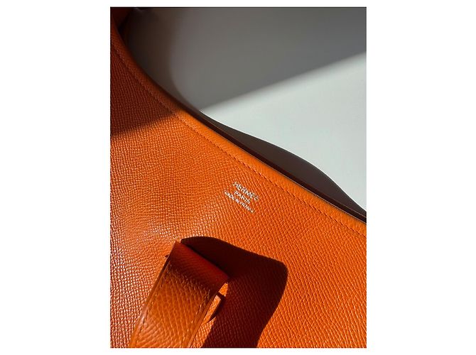 Borsa a mano Hermès Evelyne 31 Arancione in pelle - vista 5