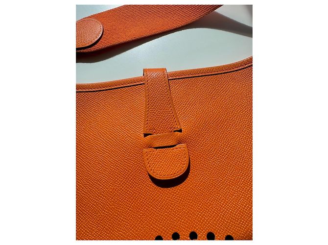 Borsa a mano Hermès Evelyne 31 Arancione in pelle - vista 6