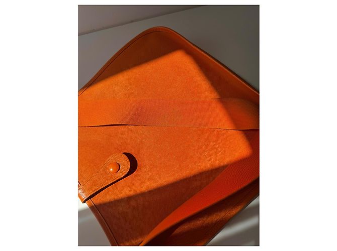 Borsa a mano Hermès Evelyne 31 Arancione in pelle - vista 7