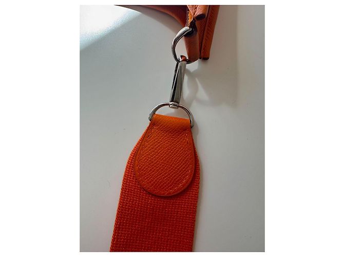 Borsa a mano Hermès Evelyne 31 Arancione in pelle - vista 9