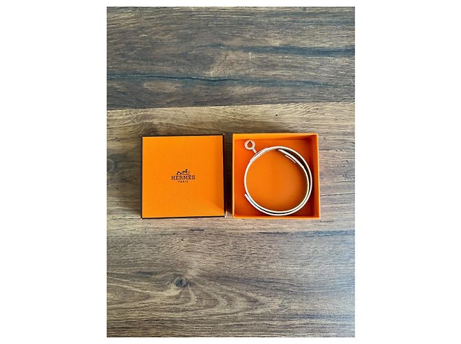 Bracciale Hermès Kelly Double Tour Bianco Pelle - vista 8