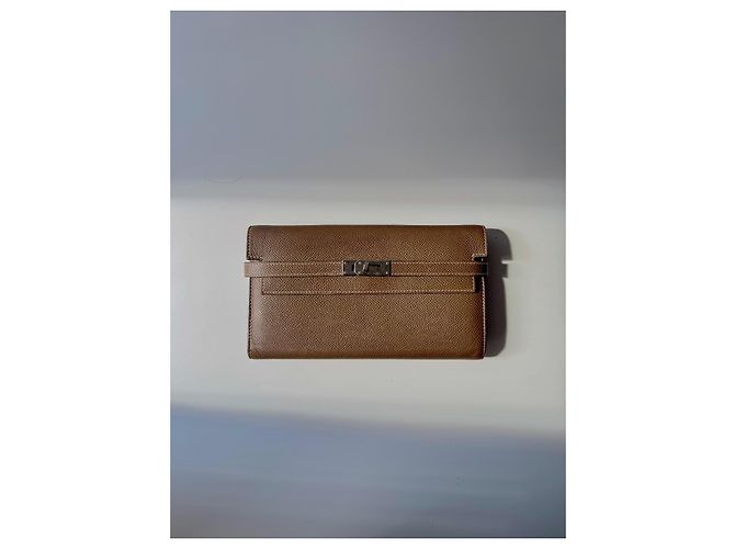 Carteira Hermès Kelly Long Epsom Taupe Camelo - vista 2
