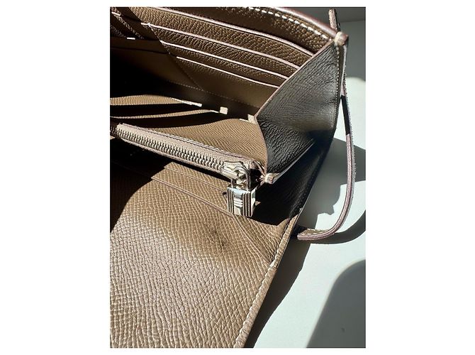 Carteira Hermès Kelly Long Epsom Taupe Camelo - vista 9
