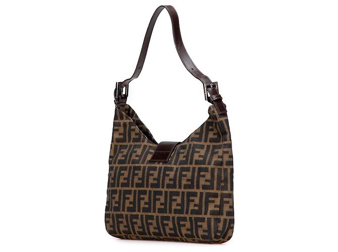 Fendi Braune Zucca Canvas Schultertasche - Ansicht 2
