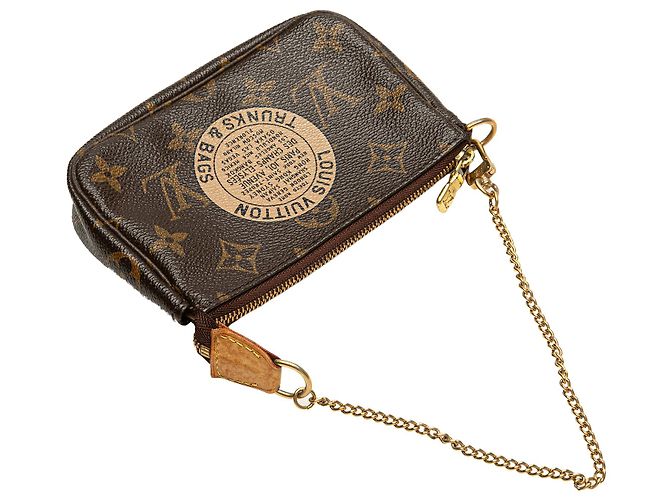 Mini Pochette Accessoires Louis Vuitton aus braunem Monogramm - Ansicht 10