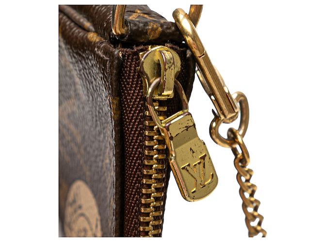 Mini Pochette Accessoires Louis Vuitton aus braunem Monogramm - Ansicht 7