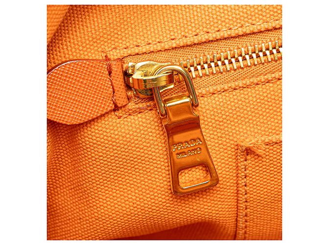 Prada Orange Canvas Canapa Bijoux Handtasche - Ansicht 8