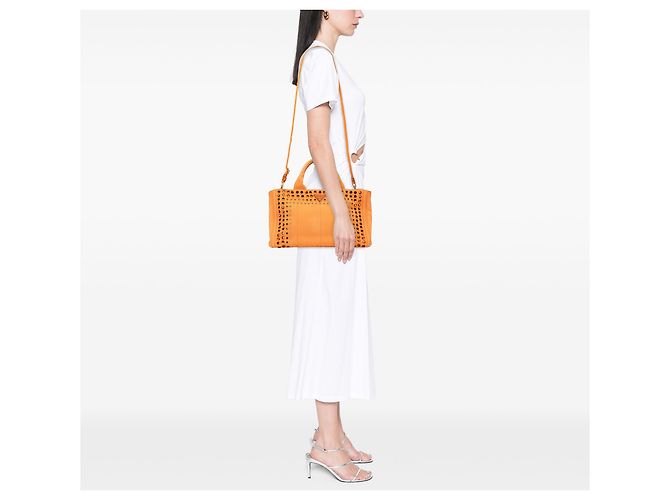 Prada Orange Canvas Canapa Bijoux Handtasche - Ansicht 9