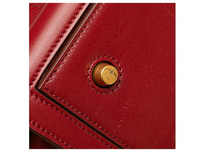 Céline Celine Red Small Leather Tie Tote - view 10