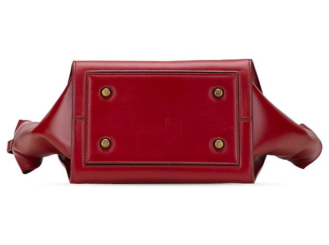Céline Celine Red Small Leather Tie Tote - view 3