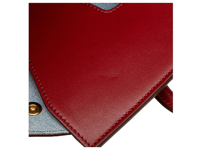 Céline Celine Red Small Leather Tie Tote - view 9