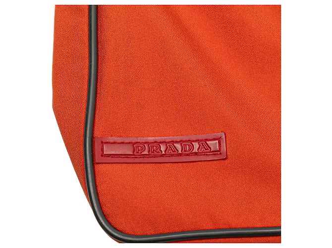 Prada Orange Tessuto Sport Shoulder Bag - view 7