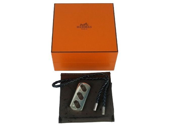 Portachiavi in pelle nera Hermès Nero - vista 7