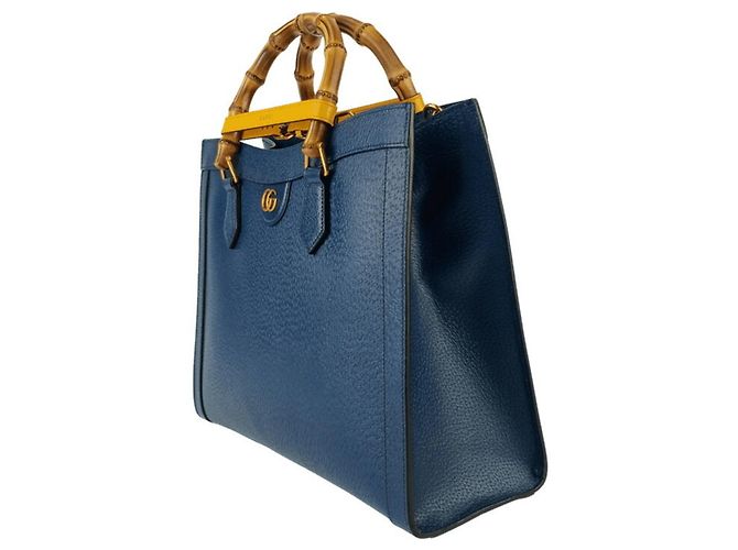 Borsa Tote Media Gucci Diana Blu - vista 2