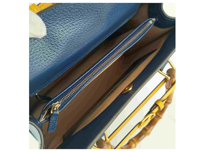 Borsa Tote Media Gucci Diana Blu - vista 8