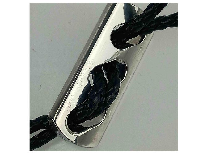 Portachiavi in pelle nera Hermès Nero - vista 4