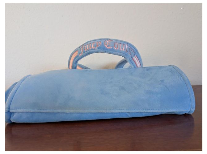 Juicy Couture Iris Velvet L Shopper Polyester Azzurro Chiaro Rosa Blu - vista 3