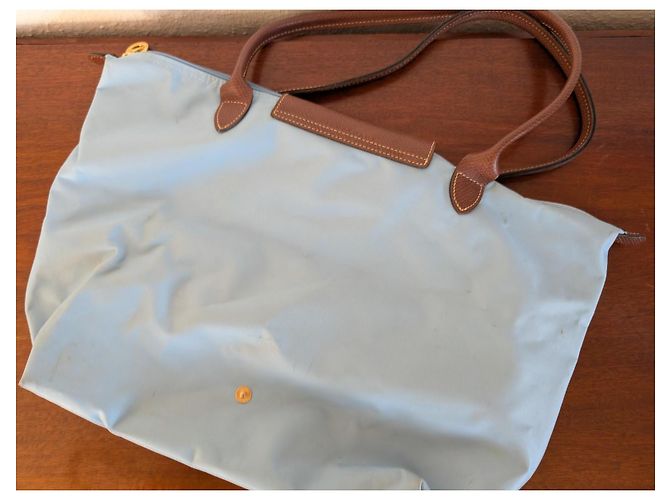 Pliage Borsa tote Longchamp in pelle e poliammide blu - vista 3