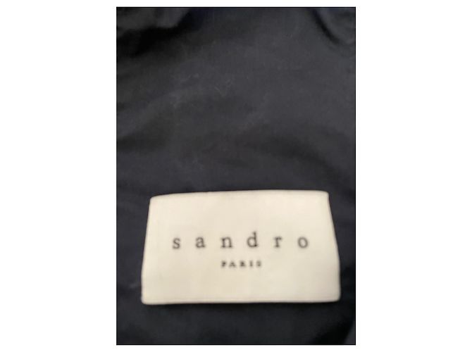 Sandro Paris – Navy blue hooded anorak, half-zip & kangaroo pocket – Size M - view 5