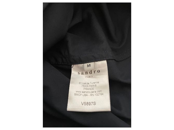 Sandro Paris – Navy blue hooded anorak, half-zip & kangaroo pocket – Size M - view 6