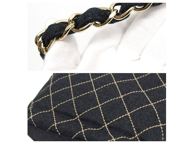 Borsa Tote Chanel Wild Stitch Chain Nero Grigio antracite - vista 7